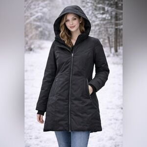 Soia & Kyo Black Down Winter Parka Coat – Size M